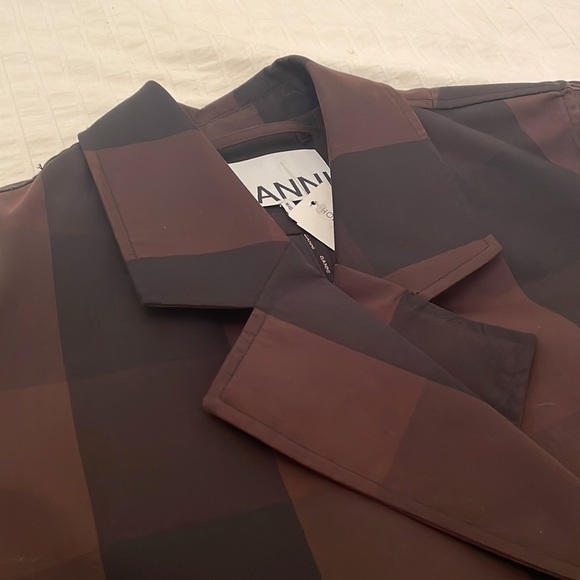 SOLD GANNI Checkered Trench Coat EU 38 - Picture 4 of 8